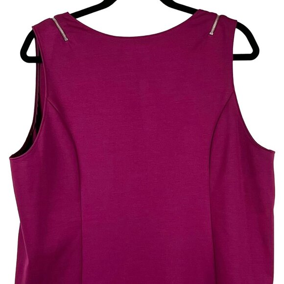Lane Bryant Womens Size 18/20 Sleeveless V-Neck Cranberry Color Tank Top Zippers - Picture 8 of 14